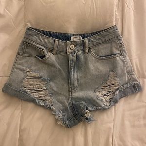 Distressed Denim Shorts